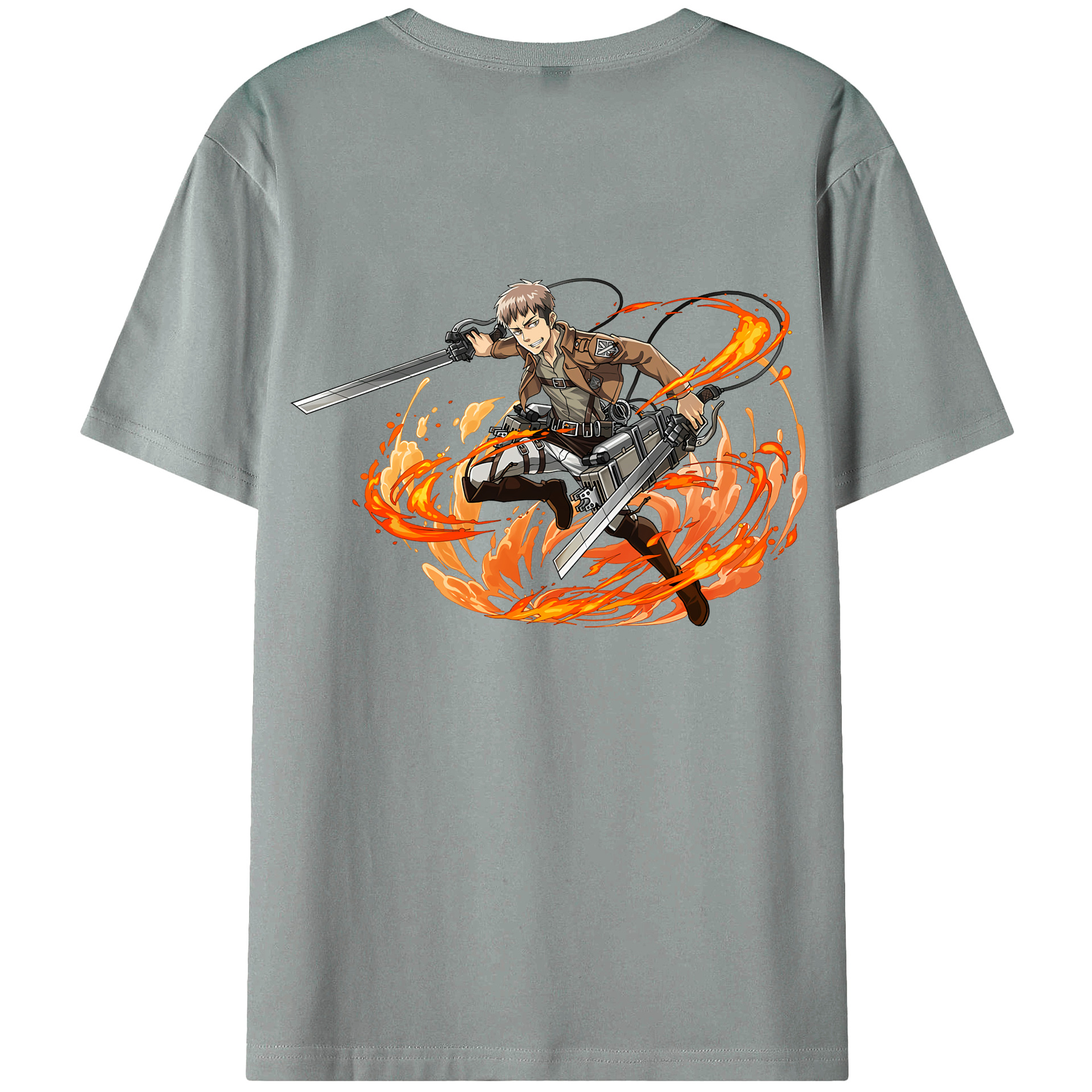 （画像用） 進撃の巨人 ジャン・キルシュタイン Attack on Titan Jean Kirstein 綿100％ メンズ半袖Tシャツ（バックプリント） 通気性